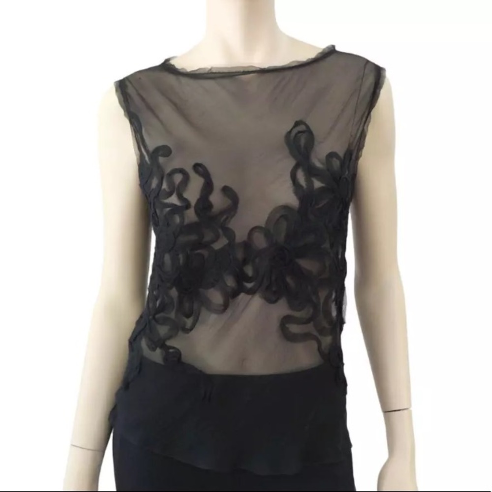 Lanvin sheer embroidered blouse
